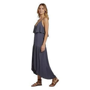 Free People FP Beach Roseland High Low Maxi Dress Dusty Indigo Blue Size Small
